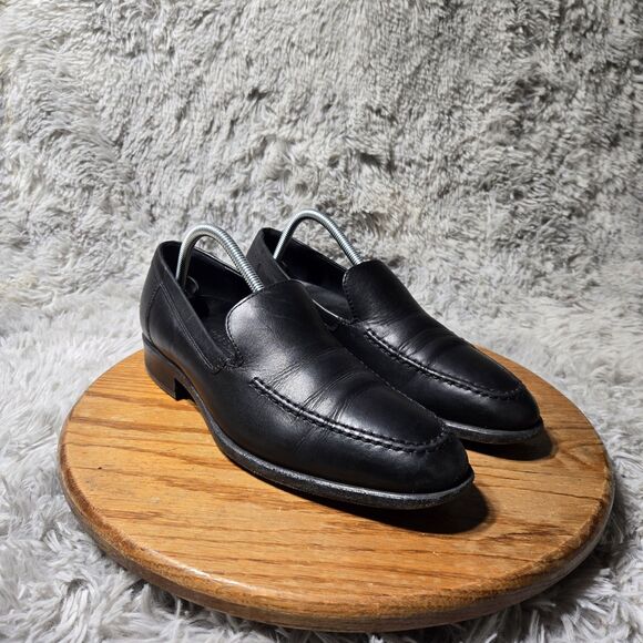 Ecco Vitrus III Men Size 7-7.5/41 Loafer Retro Black Formal Leather Comfort Shoe - Picture 1 of 11